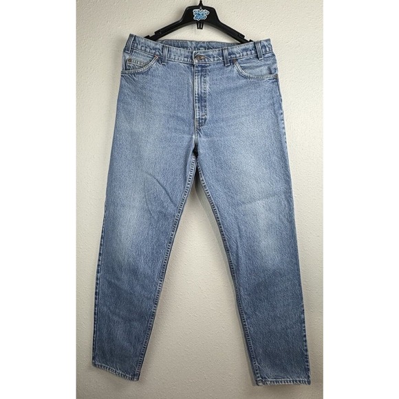 Levi’s Men’s 36x34 Orange Tab 550 Light Wash Denim Blue Jeans 100% Cotton - Picture 2 of 9